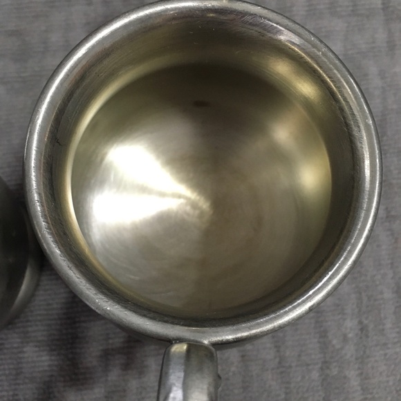 Vintage Preisner 2062 Solid Pewter Ornate Creamer & Sugar Bowl without Lid - Picture 5 of 10